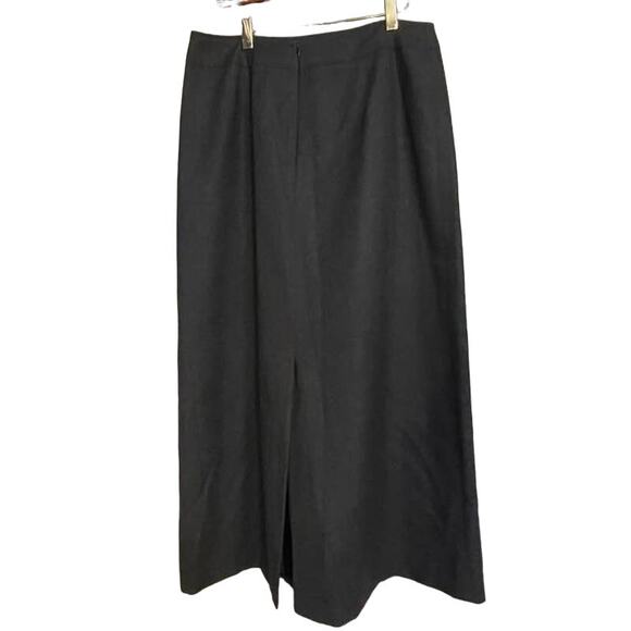 Talbots Skirt Gray Maxi Pure New Wool Sz 12 USA Slit Lined Career Business - Picture 2 of 8